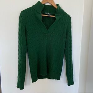 Green Cable Knit Women's Sweater